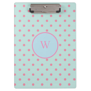 Porte-bloc Pois bleu et rose