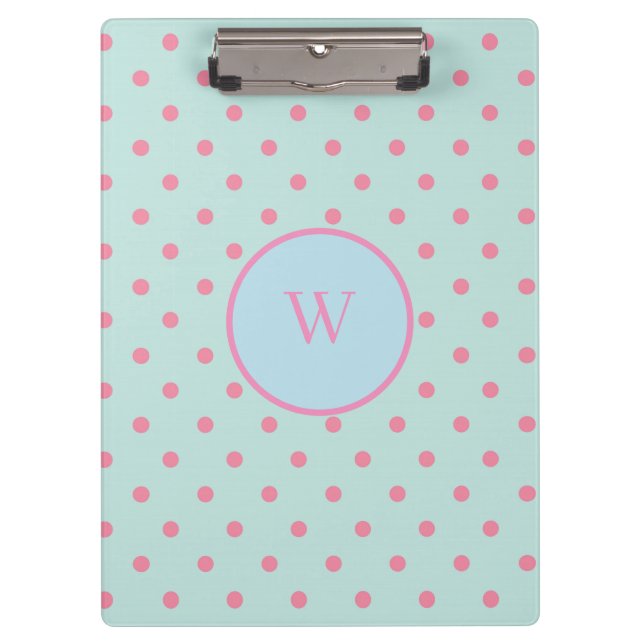Porte-bloc Pois bleu et rose (Devant)