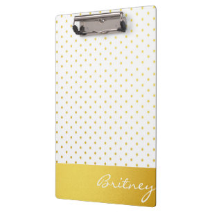 Porte-bloc Pois d'or et monogramme - coutume