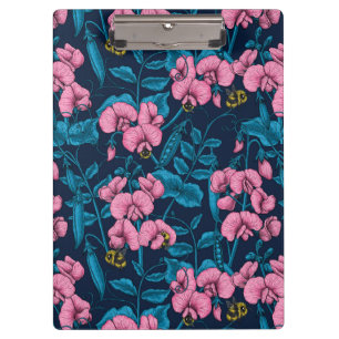 Porte-bloc Pois doux et bourdons, rose et bleu