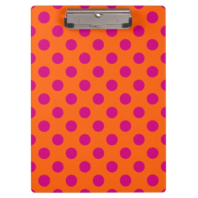 Porte-bloc Pois Fuchsia orange (Devant)