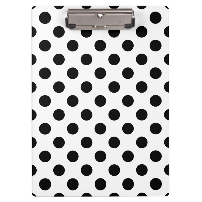 Porte-bloc Pois noirs en blanc (Devant)