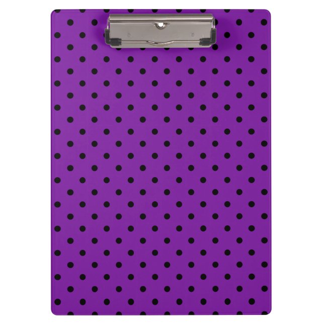 Porte-bloc Pois noirs sur violet violet (Devant)