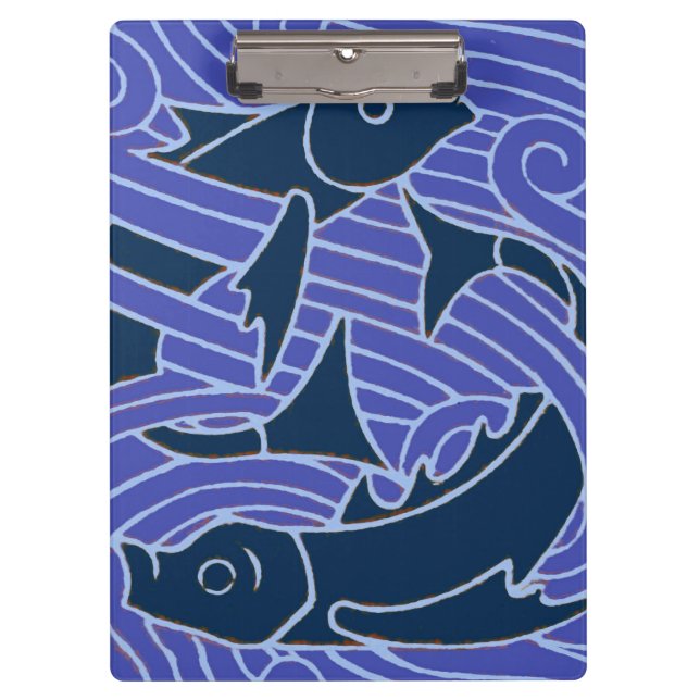 Porte-bloc Poisson Gras Baignade Océan Bleu Pêche (Devant)