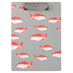 Porte-bloc Poisson rouge et gris