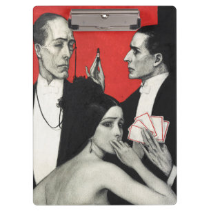 Porte-bloc Poker Mystère Noir Art Déco Vintage Benda Art