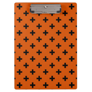 Porte-bloc Polka noire croise sur orange