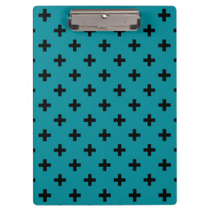 Porte-bloc Polka noire croise sur turquoise