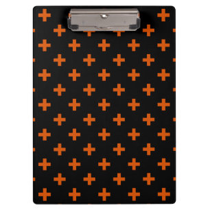 Porte-bloc Polka orange croise sur noir