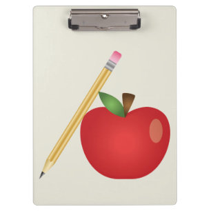 Porte-bloc Pomme de dessin animé rouge et crayon jaune