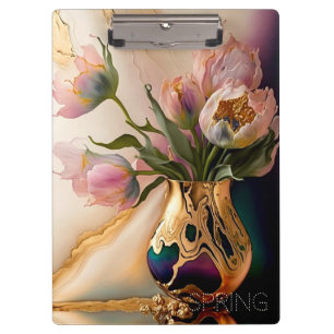 Porte-bloc Porte - bloc avec tulipes en fleurs (2)