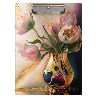Porte-bloc Porte - bloc avec tulipes en fleurs (2)