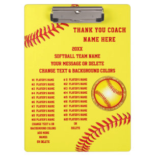 Porte-bloc Porte - bloc Coach Softball, Tous les joueurs, Coa