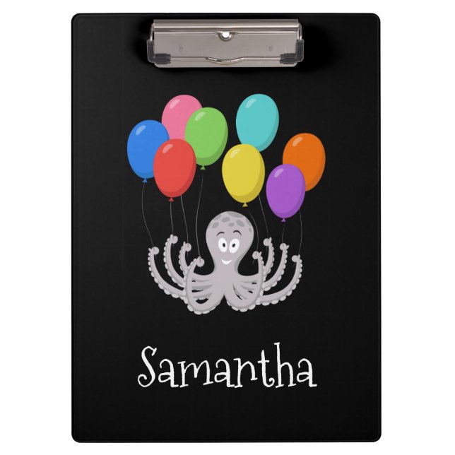 Porte-bloc Porte - bloc de ballons colorés octopus de dessin (Devant)
