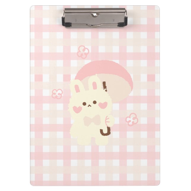 Porte-bloc porte - bloc de lapin rose kawai (Devant)