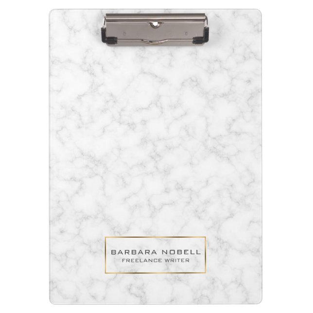 Porte-bloc Porte - bloc de marbre blanc minimaliste de cadre (Devant)