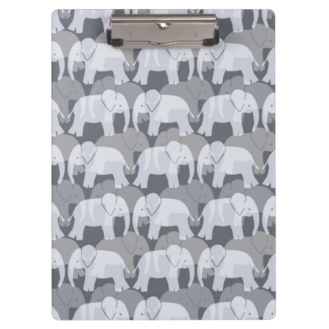 Porte-bloc Porte - bloc de motif d'éléphant - gris (Devant)