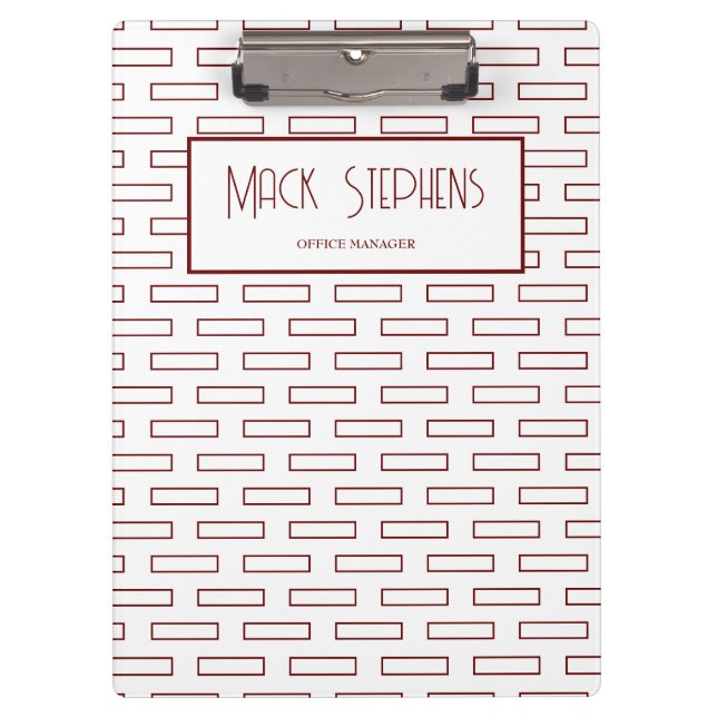 Porte-bloc Porte - bloc de nom de rectangles Brown (Devant)