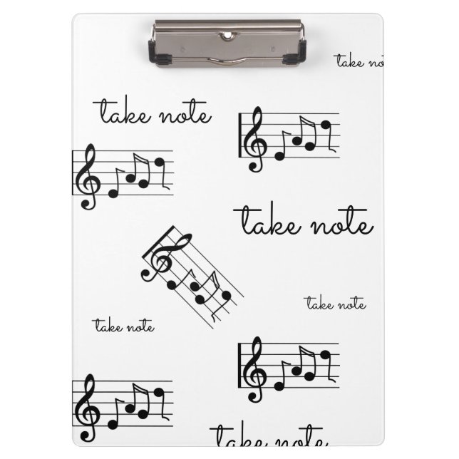 Porte-bloc porte - bloc de notes musicales "Prenez note" (Devant)