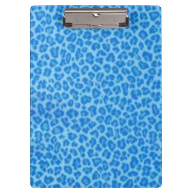 Porte-bloc Porte - bloc de peau léopard bleu (Devant)