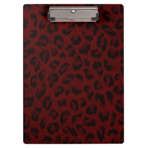 Porte-bloc Porte - bloc de peau léopard rouge