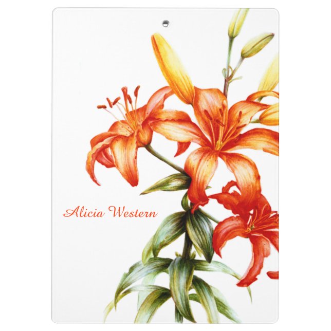 Porte-bloc Porte - bloc de peinture Orange Lily (Dos)