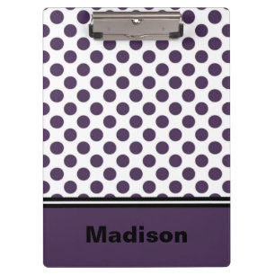 Porte-bloc Porte - bloc de points Polka violet et blanc
