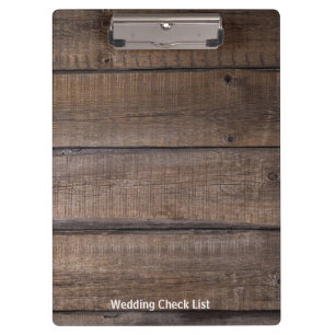 Porte-bloc Porte - bloc de Wedding planner de bois rustique m