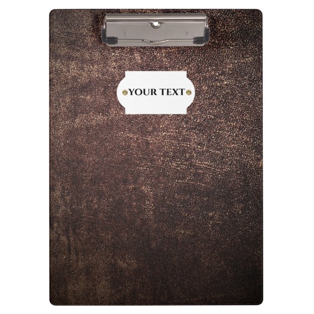 Porte-bloc porte - bloc en cuir marron vintage (Devant)