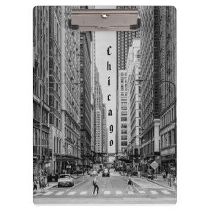Porte-bloc Porte - bloc en niveaux de gris de Chicago Madison