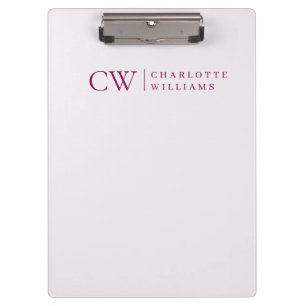 Porte-bloc Porte - bloc initial monogramme personnalisé rose