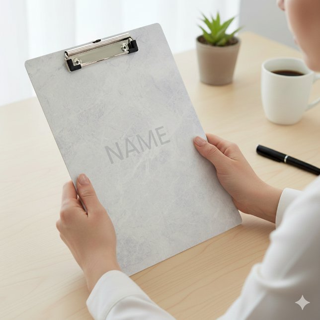 Porte-bloc Porte - bloc moderne en marbre avec texte personna (Modern Marble Clipboard with Custom Text)