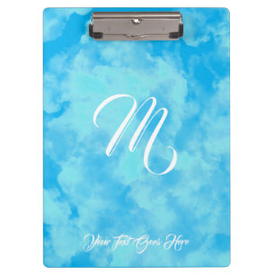 Porte-bloc Porte - bloc Monogramme bleu des nuages mous