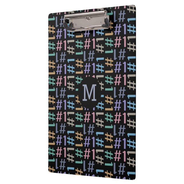 Porte-bloc porte - bloc monogramme personnalisé de "# 1" Moti (Gauche)