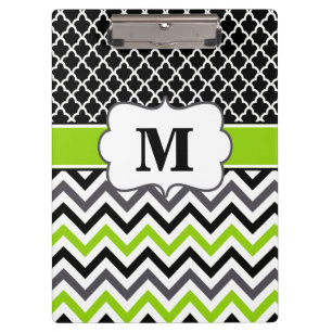 Porte-bloc Porte - bloc noir de monogramme de Chevron de vert