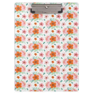 Porte-bloc Porte-bloc-notes à motif floral rose et orange