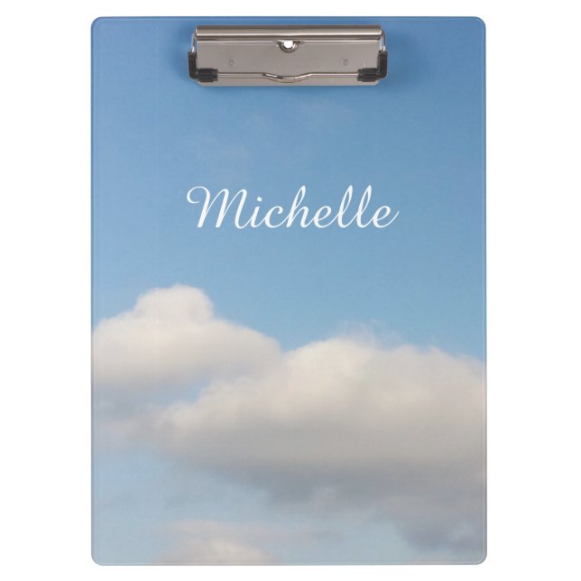 Porte-bloc Porte - bloc personnalisé | Ciel bleu et nuages bl (Devant)