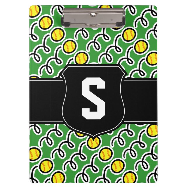 Porte-bloc Porte - bloc sportif de softball | monogramme pers (Devant)