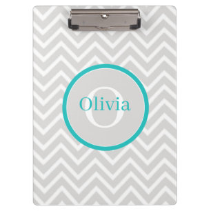 Porte-bloc Porte - bloc turquoise Chevron Monogram