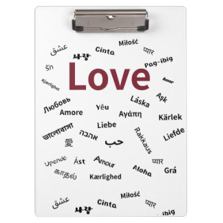 Porte-bloc Porte-copie de l'amour en plusieurs langues