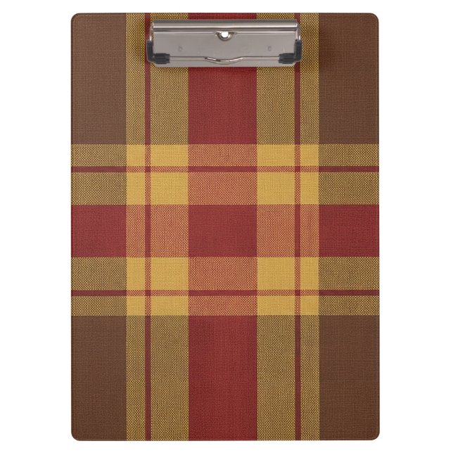 Porte-bloc Porte-copie en tissu faux plaid d'automne (Devant)