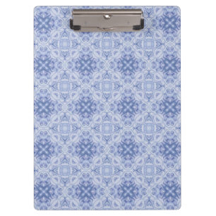 Porte-bloc Porte-documents à motif damassé bleu