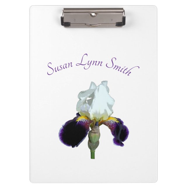 Porte-bloc Porte-documents Iris Violet et Blanc (Devant)