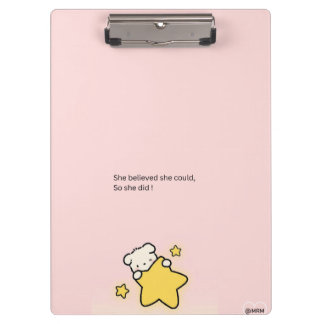 Porte-bloc Porte-documents rose mignon – “Elle a cru qu'elle 