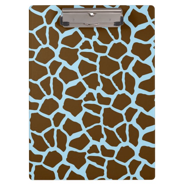 Porte-bloc Poster de animal de girafe bleu et Brown (Devant)