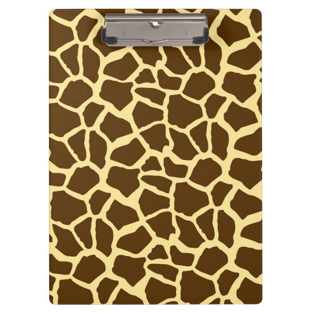 Porte-bloc Poster de animal de girafe jaune et Brown (Devant)