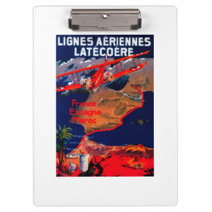 Porte-bloc Poster vintage de Lignes Aeriennes Latecoere