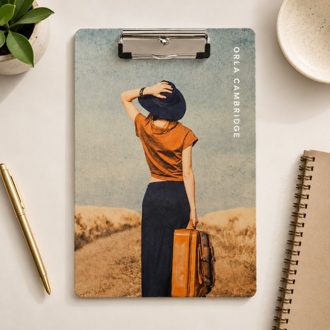 Porte-bloc Presse-papiers | Téléchargement de photo personnal (Custom photo clipboard with your own image for work, school, planning, and desk stationery.)