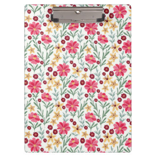 Porte-bloc Pretty Pink and Yellow Vintage Floral Pattern
