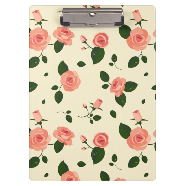 Porte-bloc Pretty Pink Roses Pastel Pink Pattern (Devant)